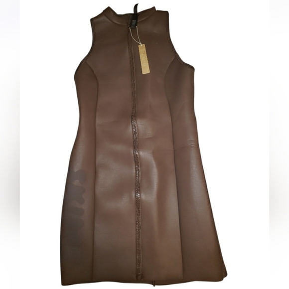 NWT SKIMS Rubberized Scuba Swim Mock Neck Dress- L - Picture 3 of 5